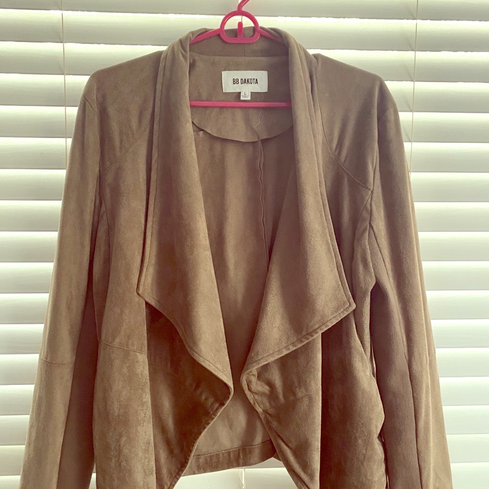 BB Dakota Faux Suade open front jacket